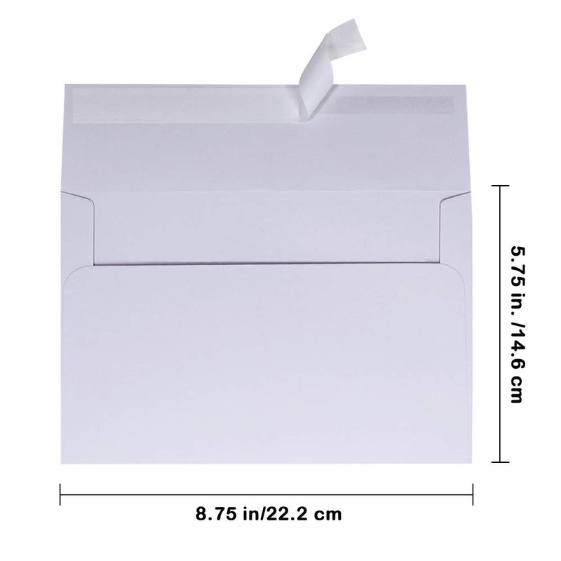 windiy 150 Pack Bulk A9 Invitation Envelopes in White Peel & Press Self Seal 5 3/4 x 8 3/4 Envelopes 95lbs. Paper Stock for Wedding Holiday Baby Shower Invitations Announcements Mailing Greeting Cards - Image 2
